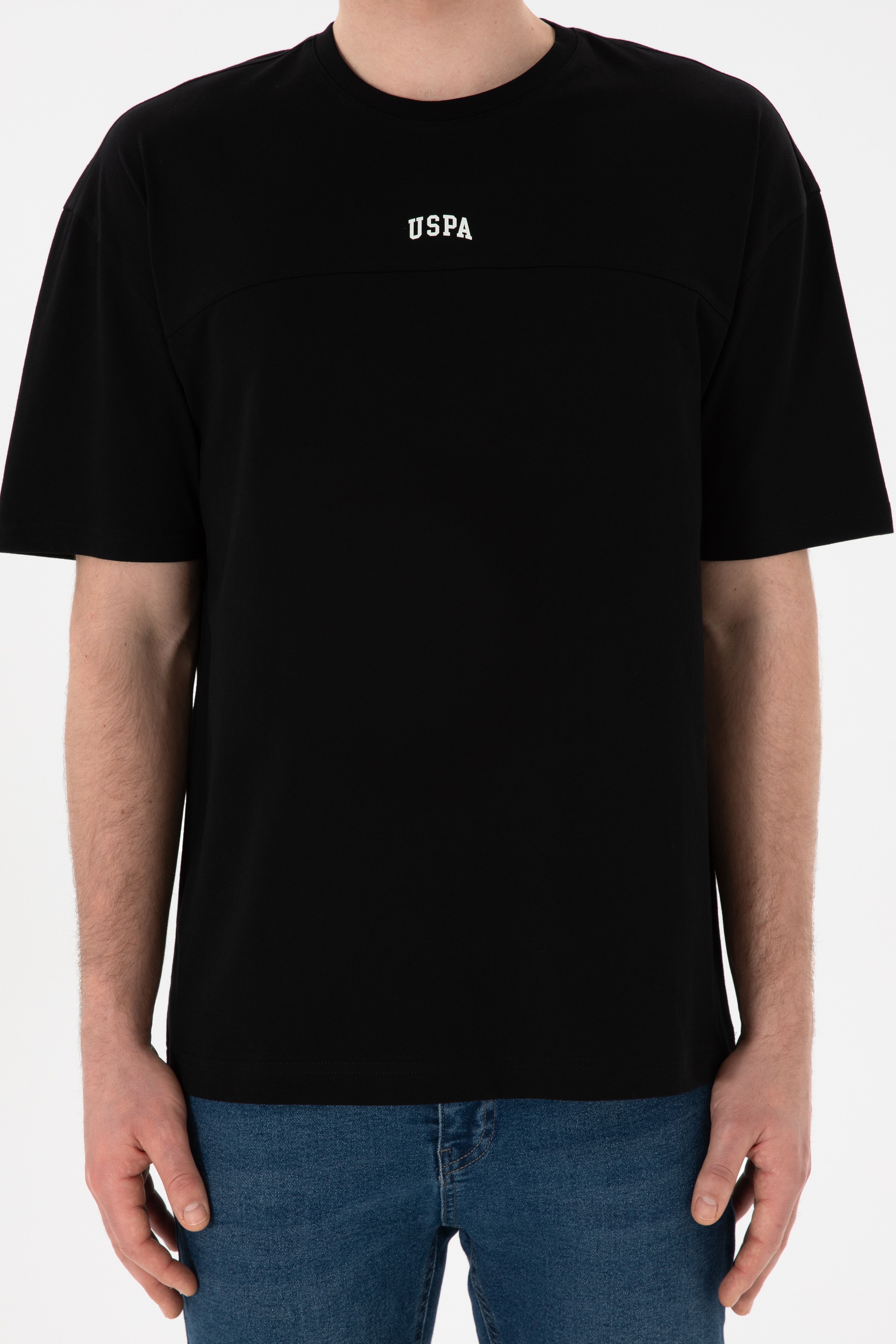 Erkek Comfort Fit Bisiklet Yaka Siyah Tişört - Image 7