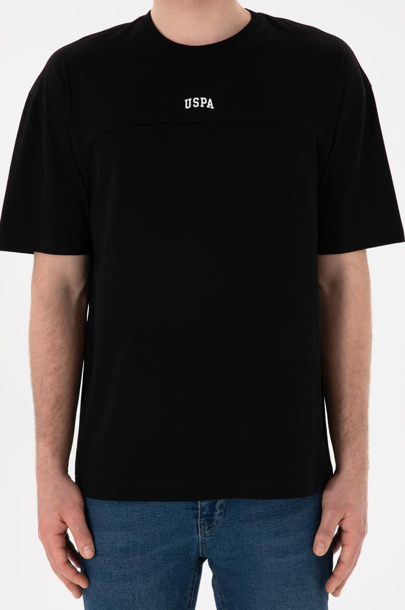 Erkek Comfort Fit Bisiklet Yaka Siyah Tişört