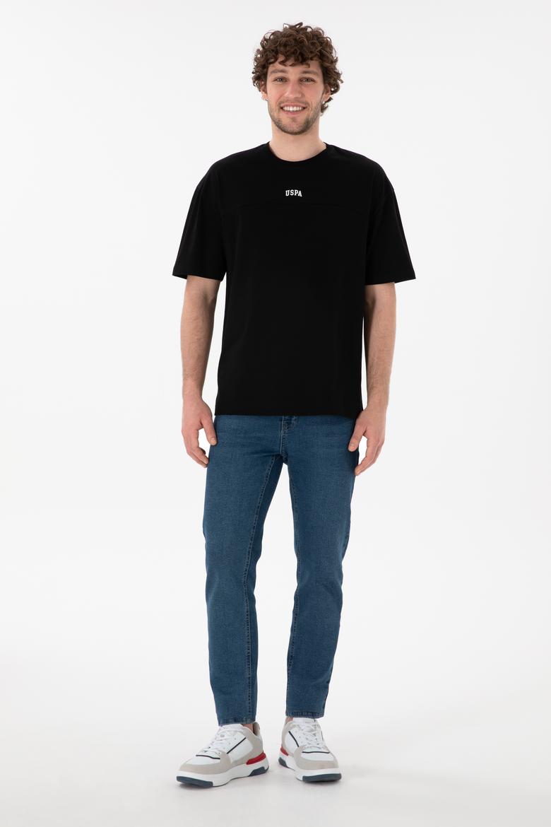 Erkek Comfort Fit Bisiklet Yaka Siyah Tişört - 50306017006