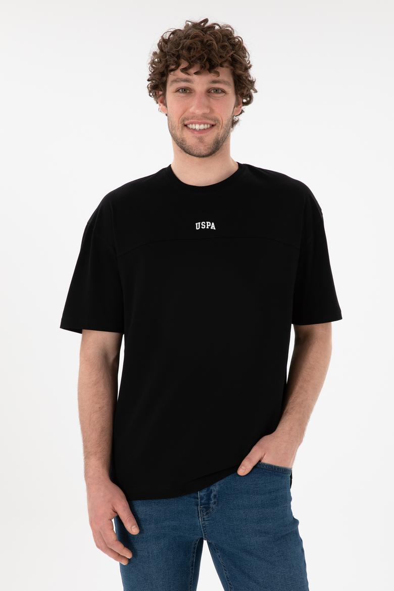 Erkek Comfort Fit Bisiklet Yaka Siyah Tişört