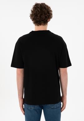 Erkek Comfort Fit Bisiklet Yaka Siyah Tişört - 50306017006