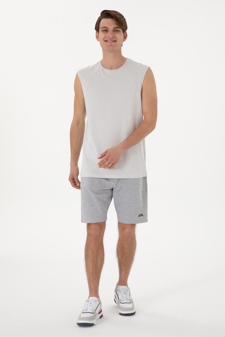 Erkek Gri Melanj Örme Şort