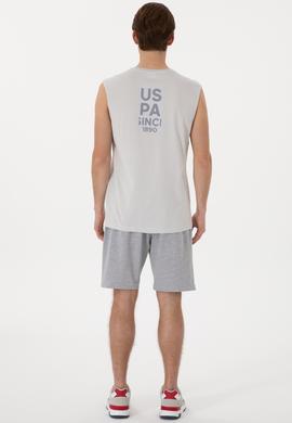 Erkek Gri Melanj Örme Şort - 50305933018