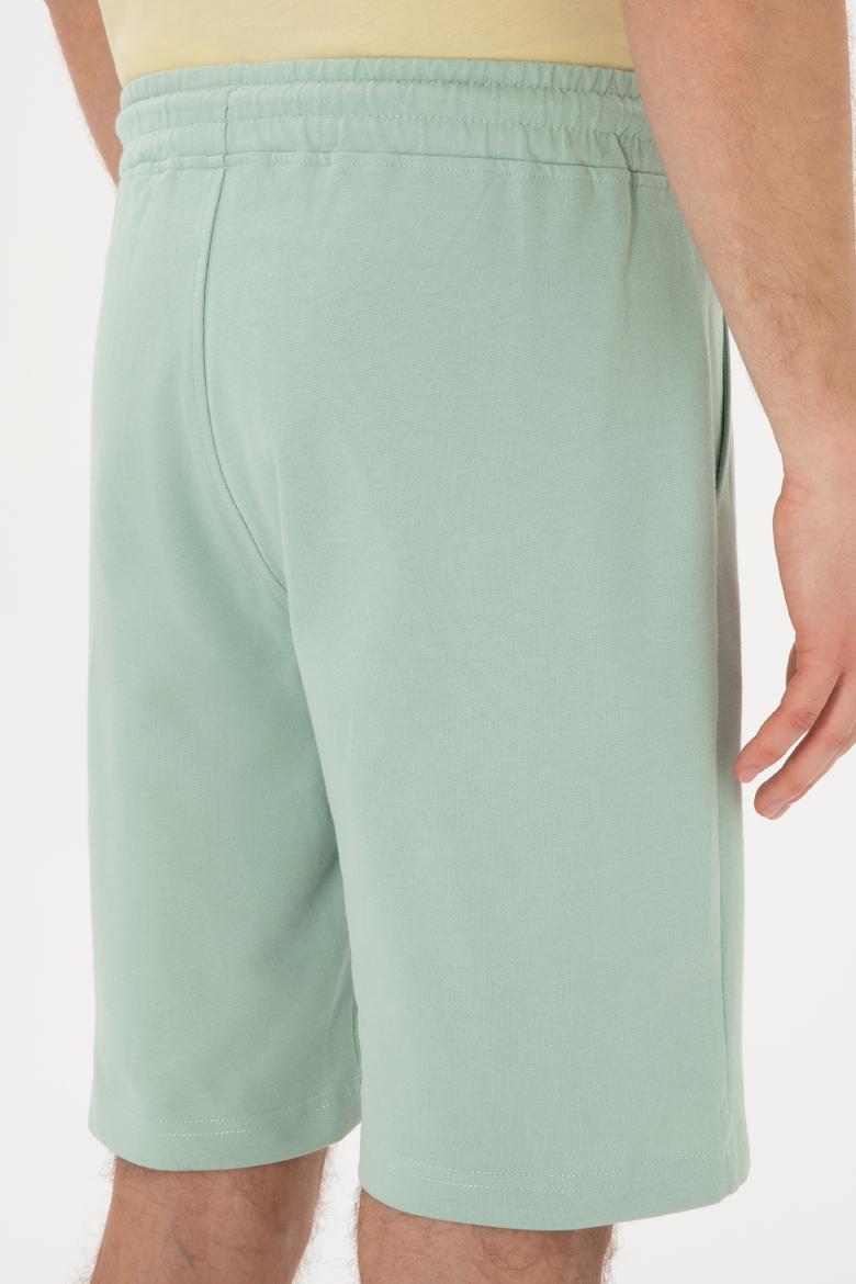 Erkek Su Yeşili Örme Şort - 50305933108