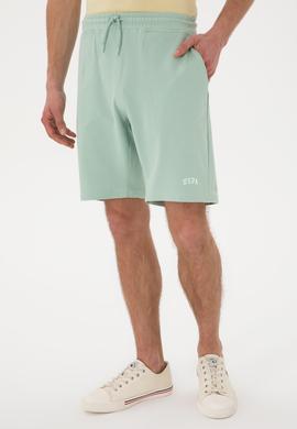 Erkek Su Yeşili Örme Şort - 50305933108