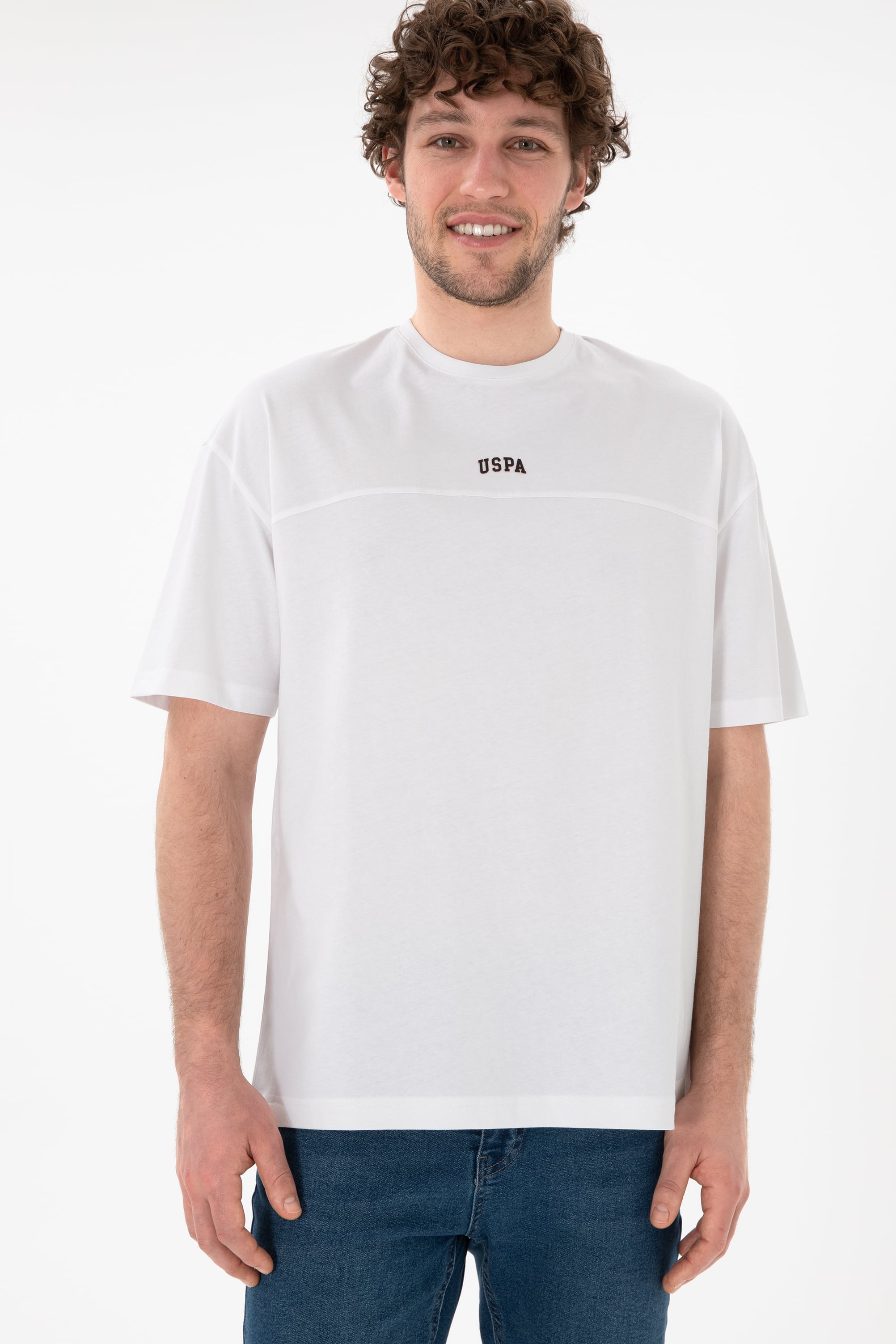 Erkek Comfort Fit Bisiklet Yaka Beyaz Tişört - Image 4