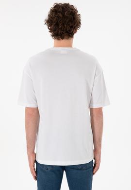 Erkek Comfort Fit Bisiklet Yaka Beyaz Tişört - 50306017018