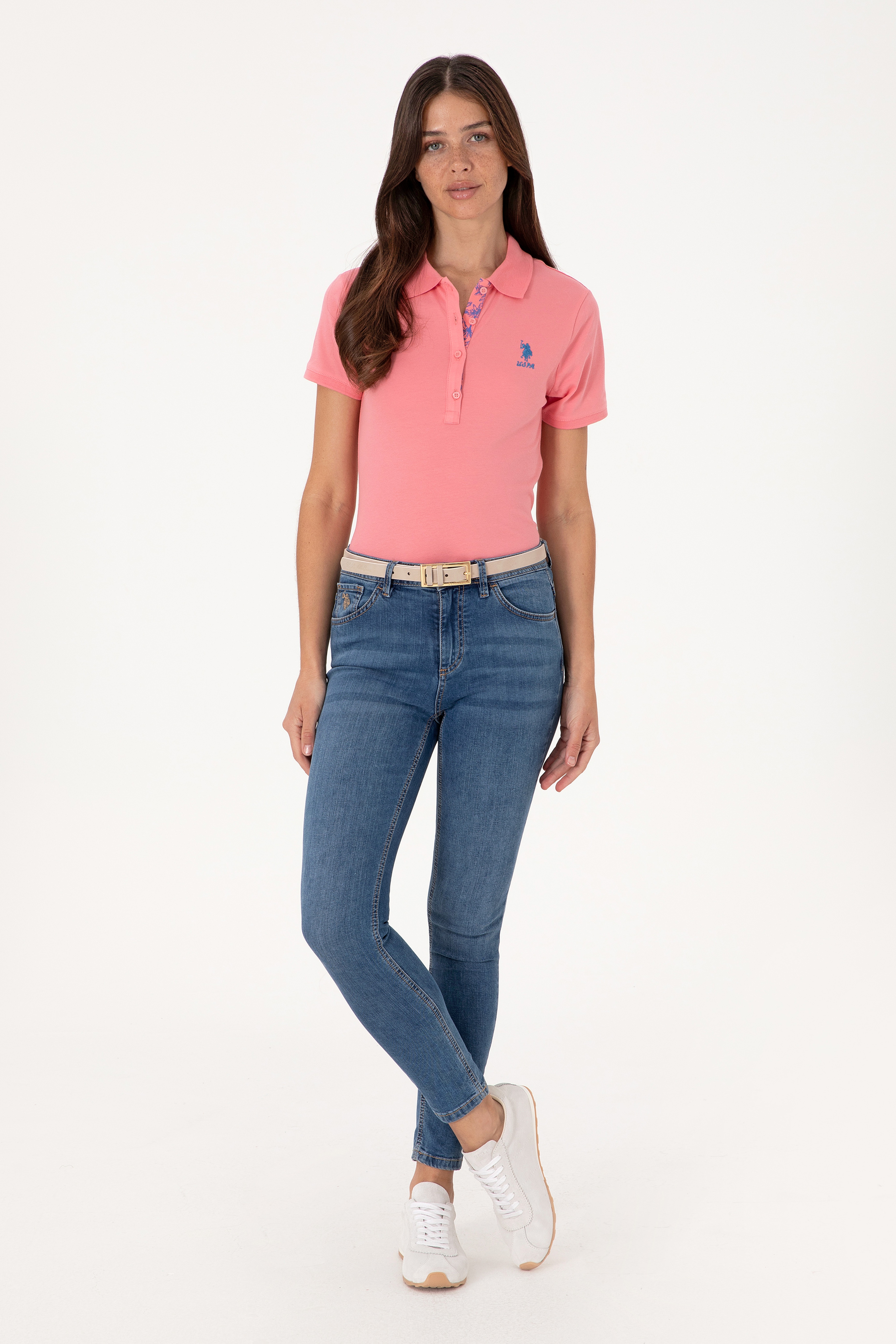 Kadın Pembe Basic Tişört - Image 4