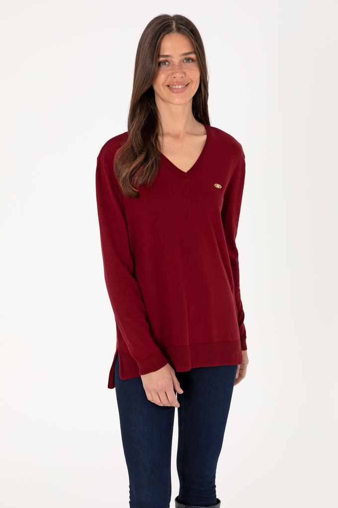 Kadın Bordo Basic Kazak