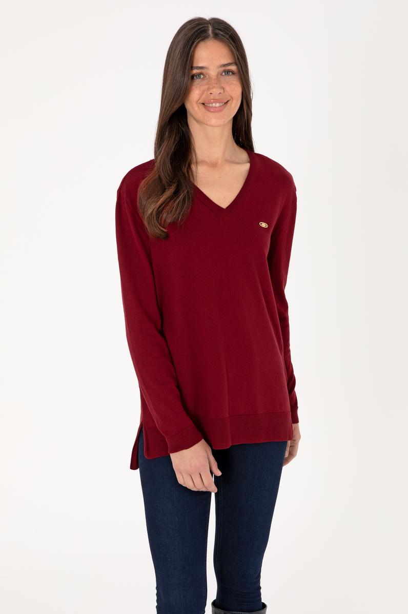 Kadın Bordo Basic Kazak