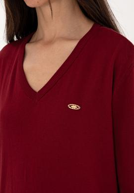 Kadın Bordo Basic Kazak - 50288973024