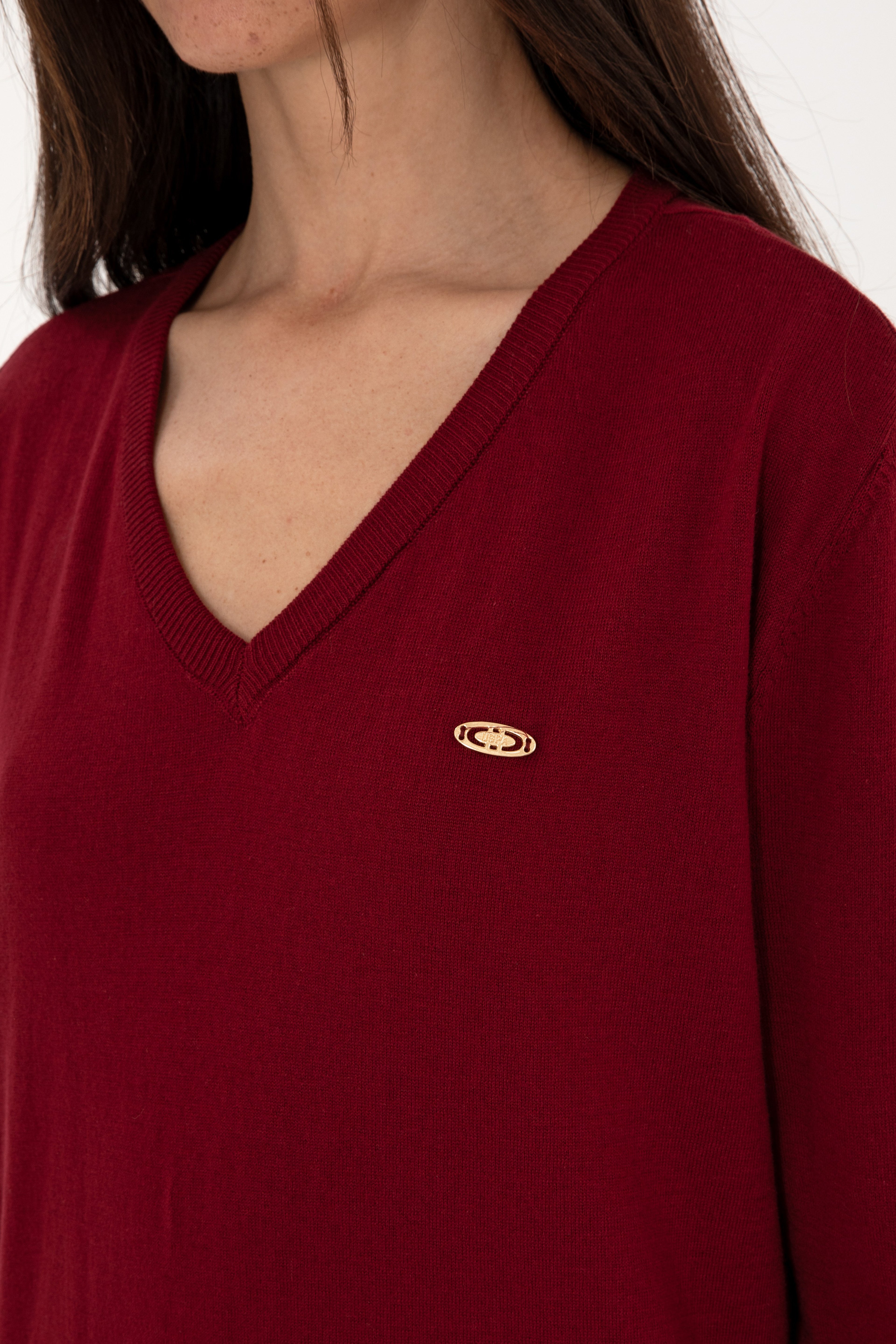 Kadın Bordo Basic Kazak - Image 7