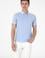 Erkek Slim Fit Polo Yaka Açık Mavi Yıkamalı Basic Tişört