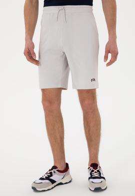 Erkek Açık Gri Örme Şort - 50305933088