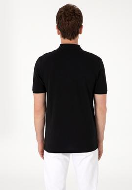 Erkek Regular Fit Fermuarlı Siyah Tişört - 50306788034