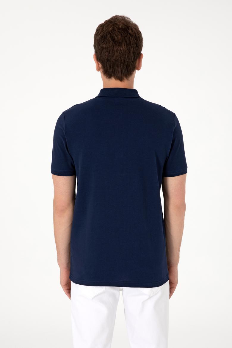 Erkek Regular Fit Fermuarlı Lacivert Tişört - 50306788026