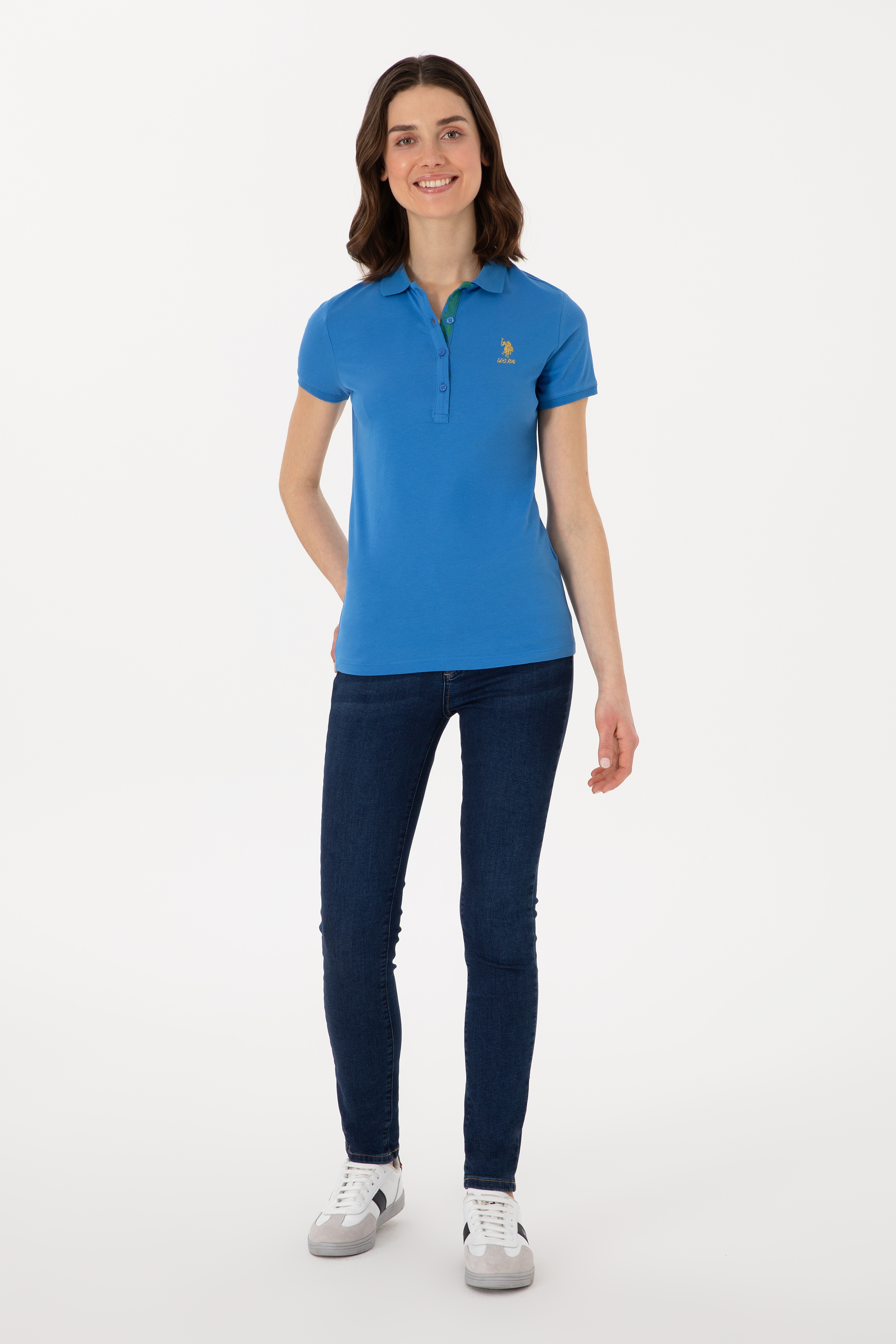 Kadın Saks Basic Tişört - Image 4