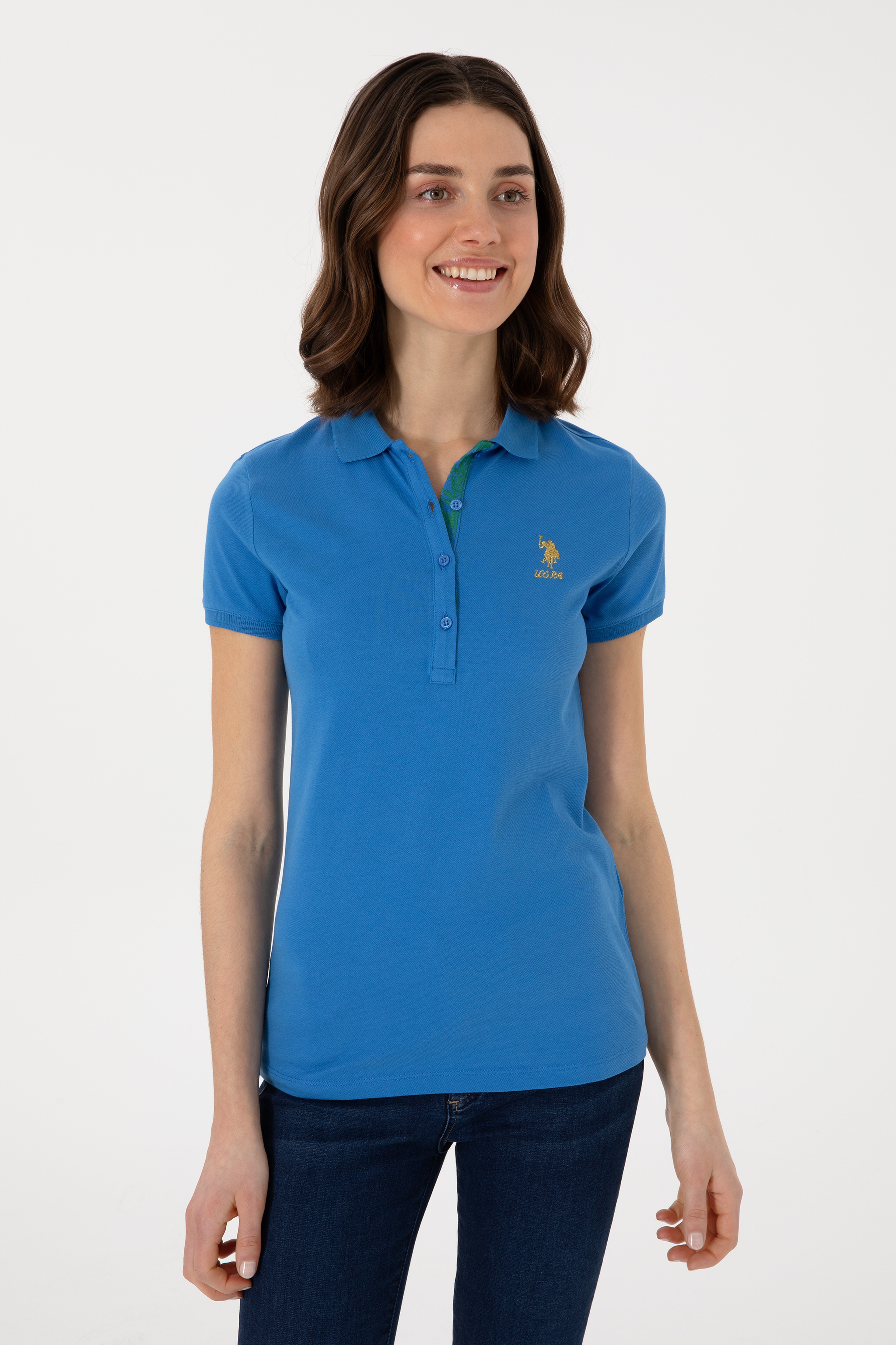 Kadın Saks Basic Tişört - Image 3