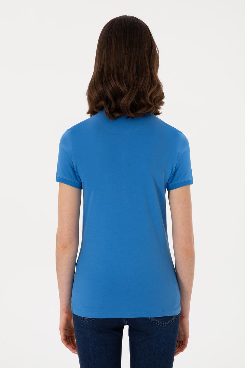 Kadın Saks Basic Tişört - 50280065062