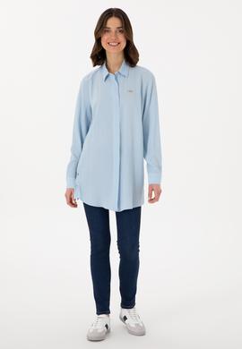 Kadın Açık Mavi Uzun Kollu Gömlek - 50283570010