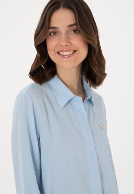 Kadın Açık Mavi Uzun Kollu Gömlek - 50283570010