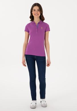 Kadın Mor Basic Tişört - 50280065203