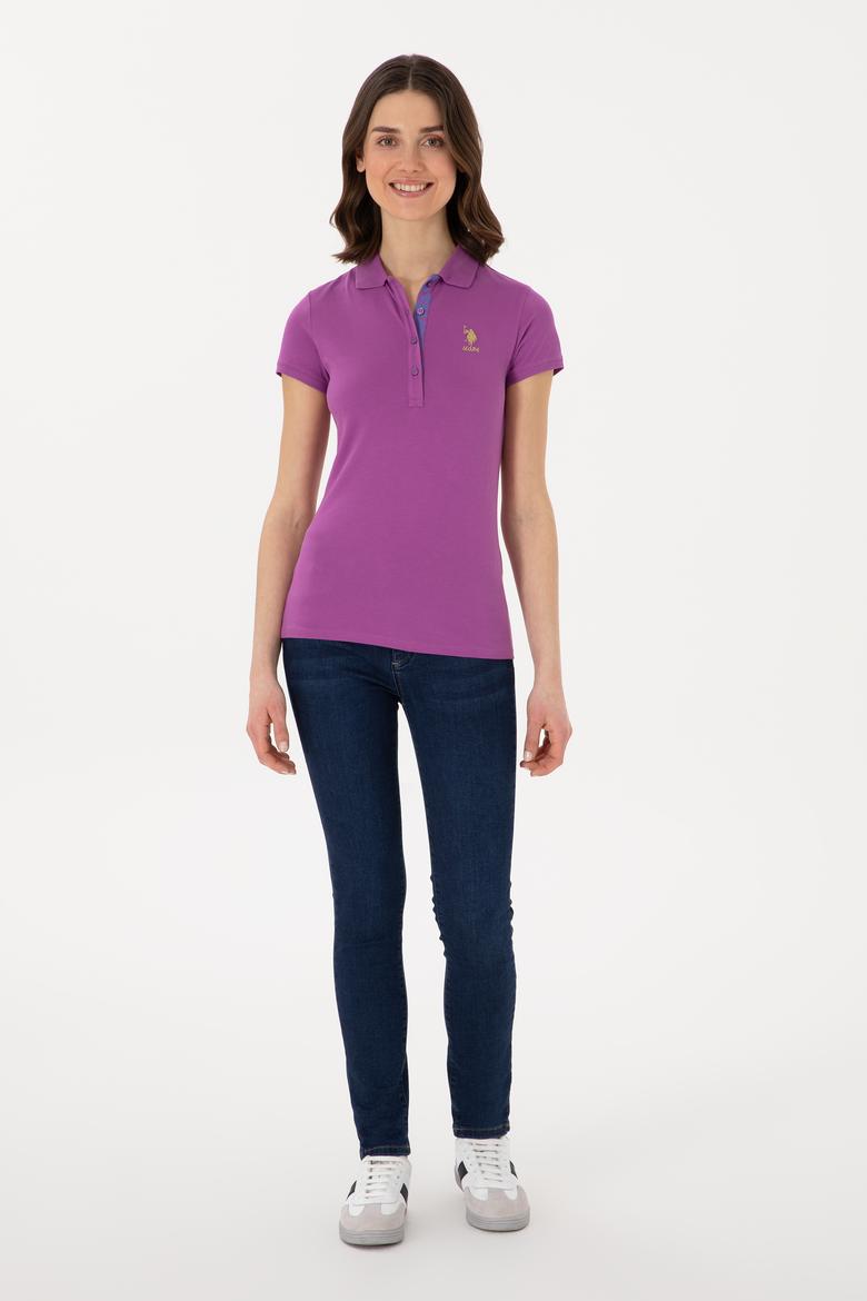 Kadın Mor Basic Tişört - 50280065203