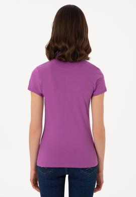Kadın Mor Basic Tişört - 50280065203