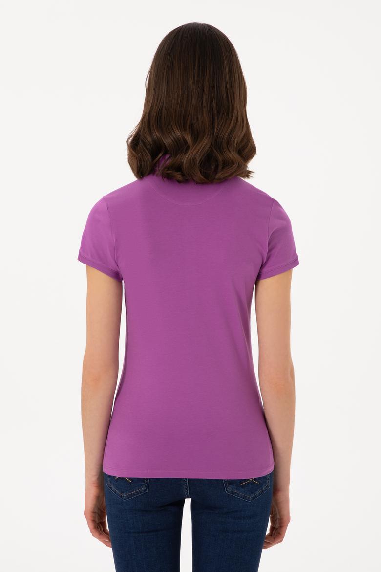 Kadın Mor Basic Tişört - 50280065203