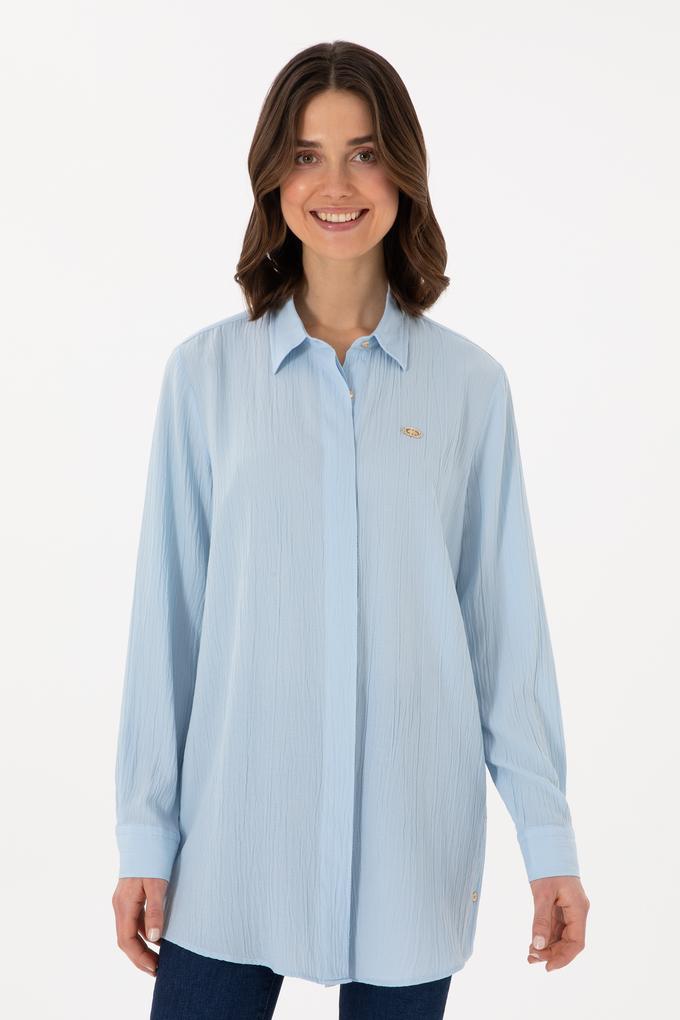 Kadın Açık Mavi Uzun Kollu Gömlek