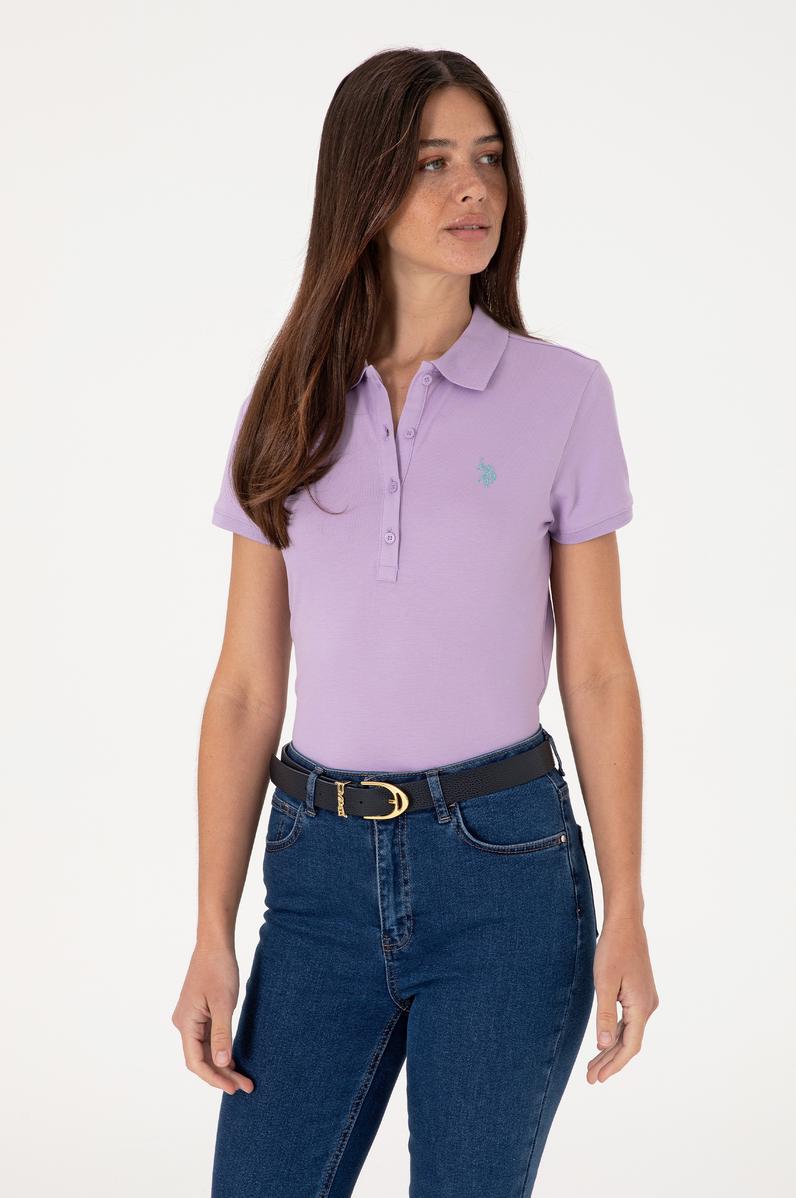 Kadın Lila Basic Tişört