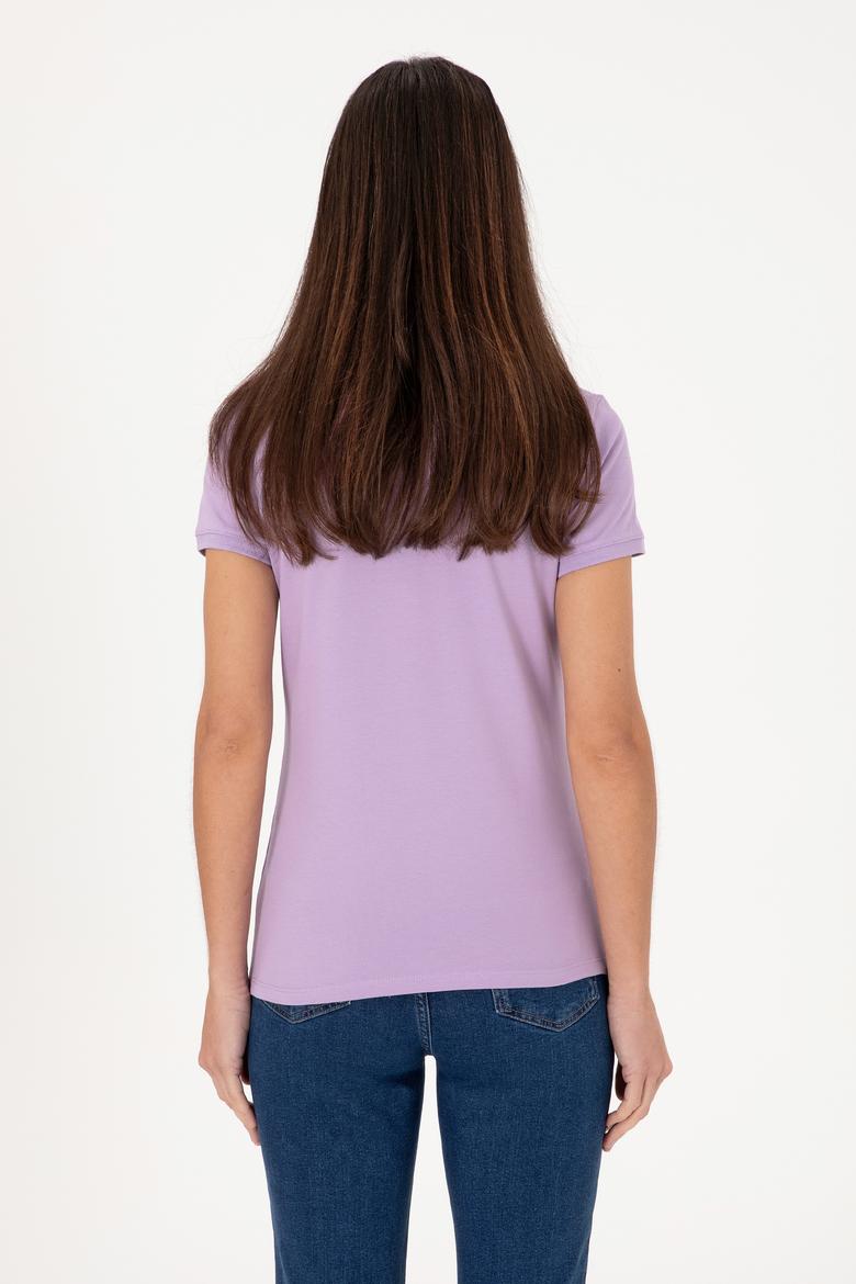 Kadın Lila Basic Tişört - 50300830131