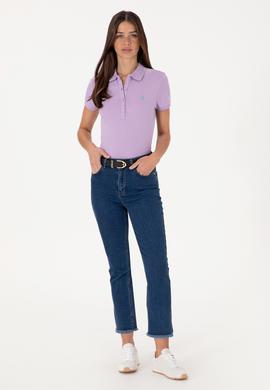 Kadın Lila Basic Tişört - 50300830131