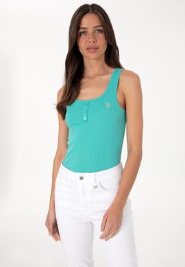 Kadın Mint Kolsuz Bisiklet Yaka Basic Tişört - 50300895035