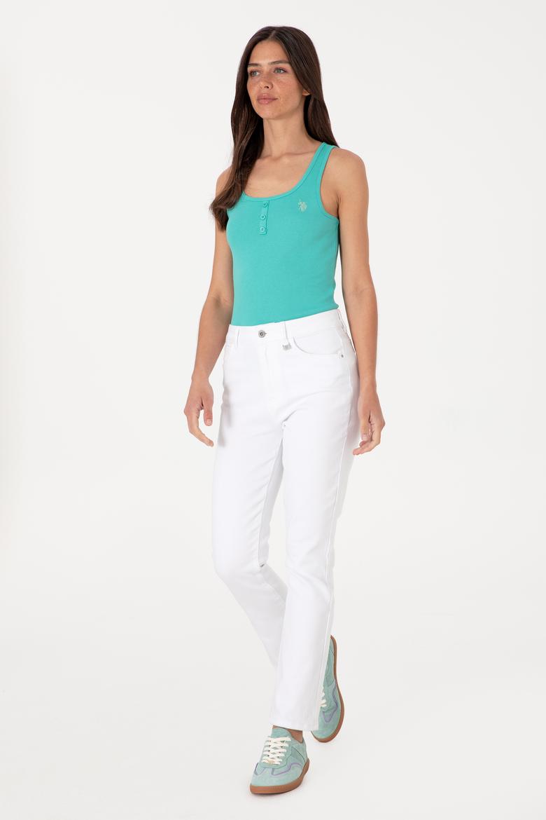 Kadın Mint Kolsuz Bisiklet Yaka Basic Tişört - 50300895035