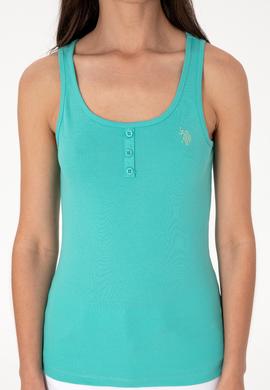 Kadın Mint Kolsuz Bisiklet Yaka Basic Tişört - 50300895035