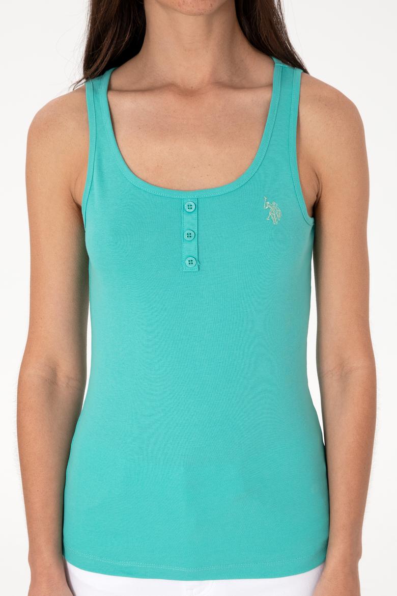 Kadın Mint Kolsuz Bisiklet Yaka Basic Tişört - 50300895035