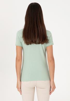 Kadın Su Yeşili Basic Tişört - 50300896136