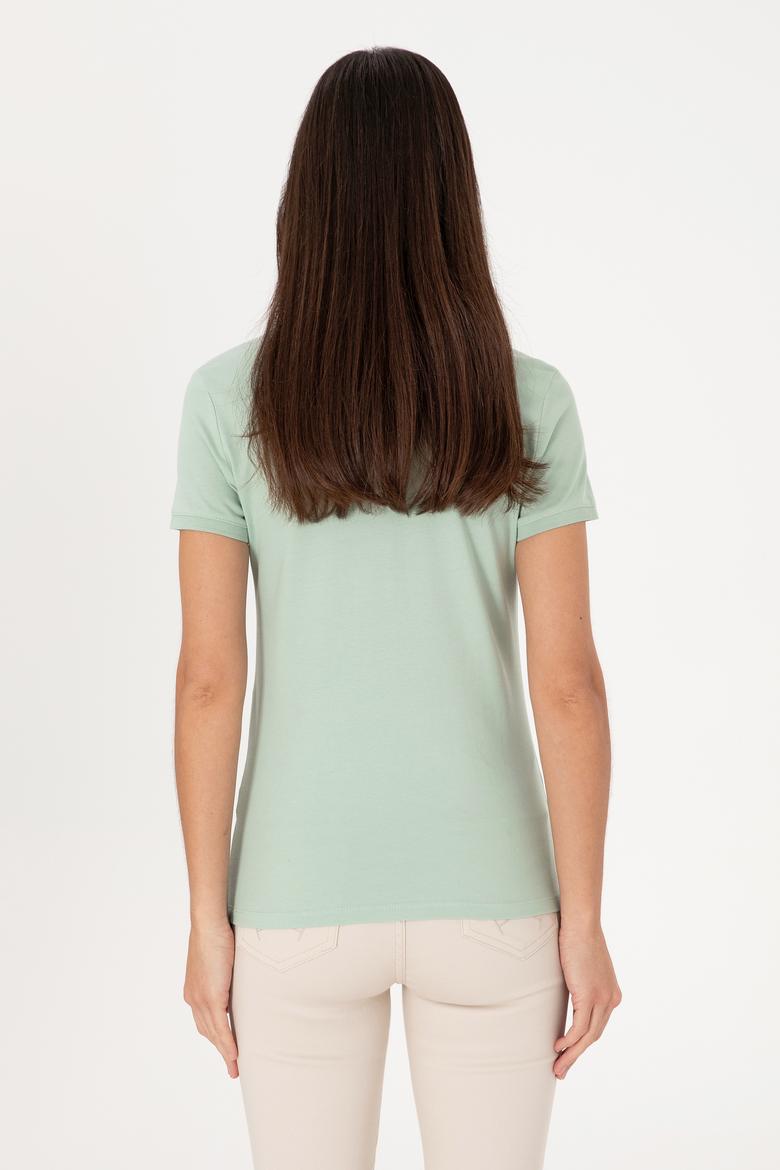 Kadın Su Yeşili Basic Tişört - 50300896136
