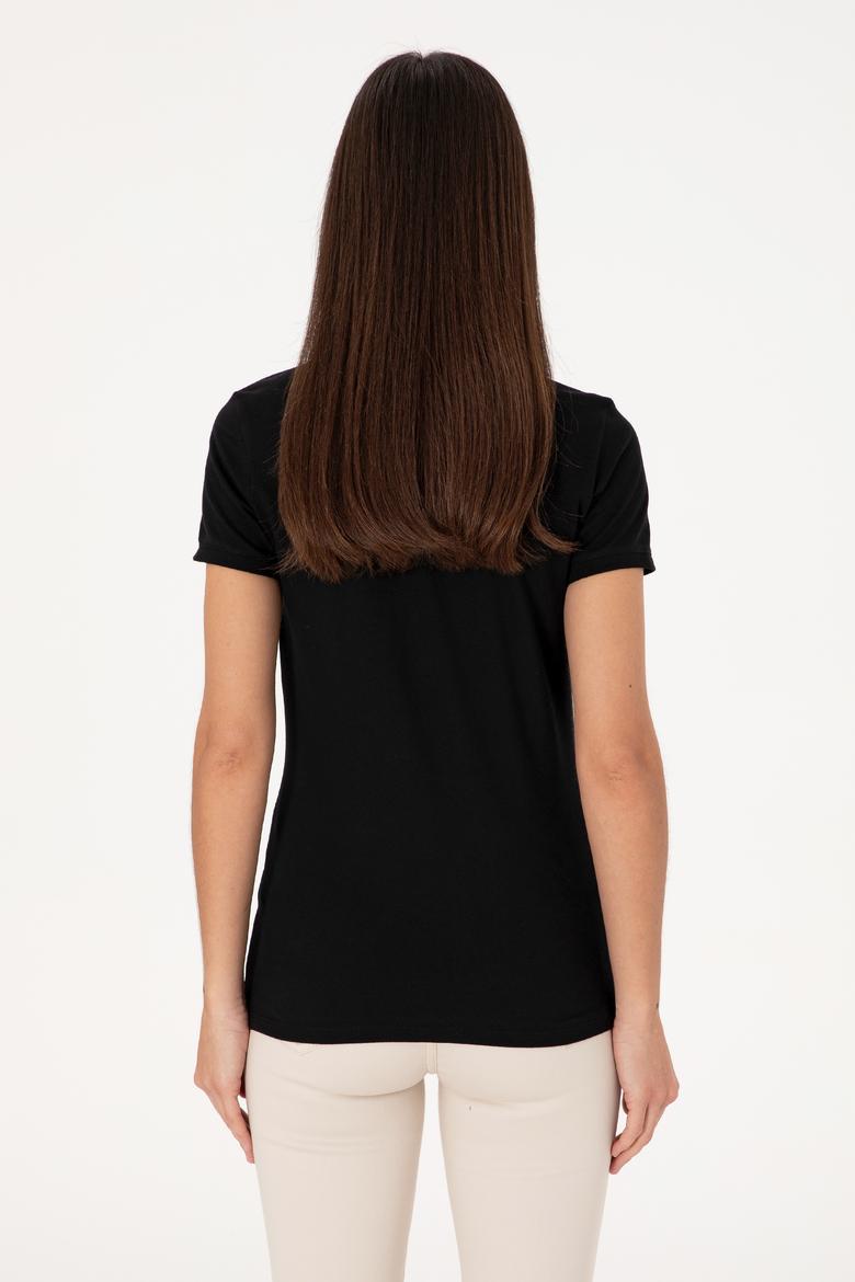 Kadın Siyah Basic Tişört - 50300868063