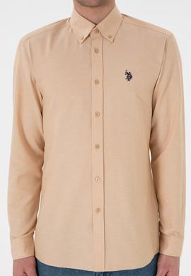 Erkek Camel Uzun Kollu Basic Gömlek - 50306338096