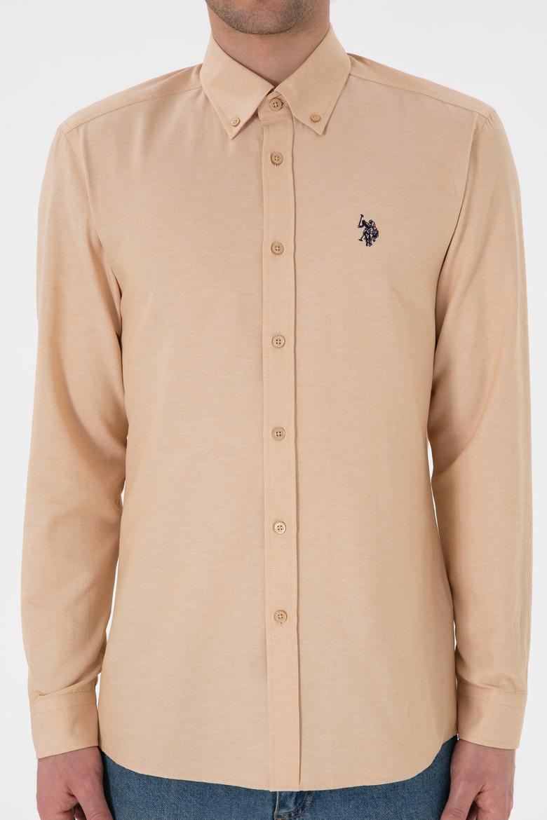 Erkek Camel Uzun Kollu Basic Gömlek - 50306338096