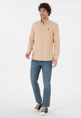 Erkek Camel Uzun Kollu Basic Gömlek - 50306338096