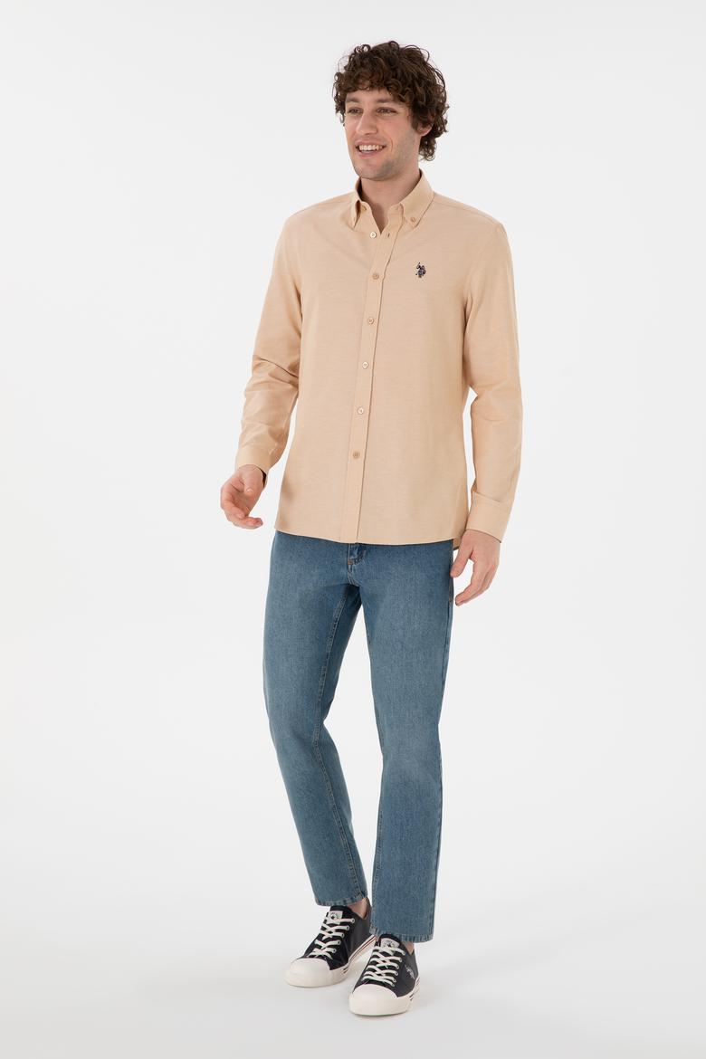 Erkek Camel Uzun Kollu Basic Gömlek - 50306338096