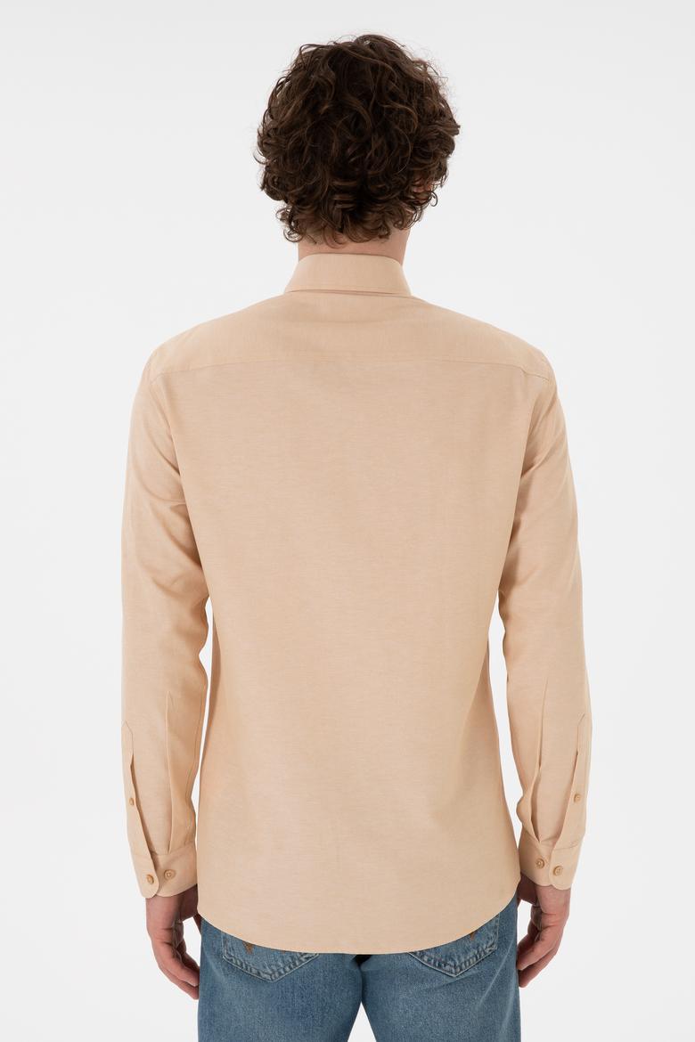 Erkek Camel Uzun Kollu Basic Gömlek - 50306338096