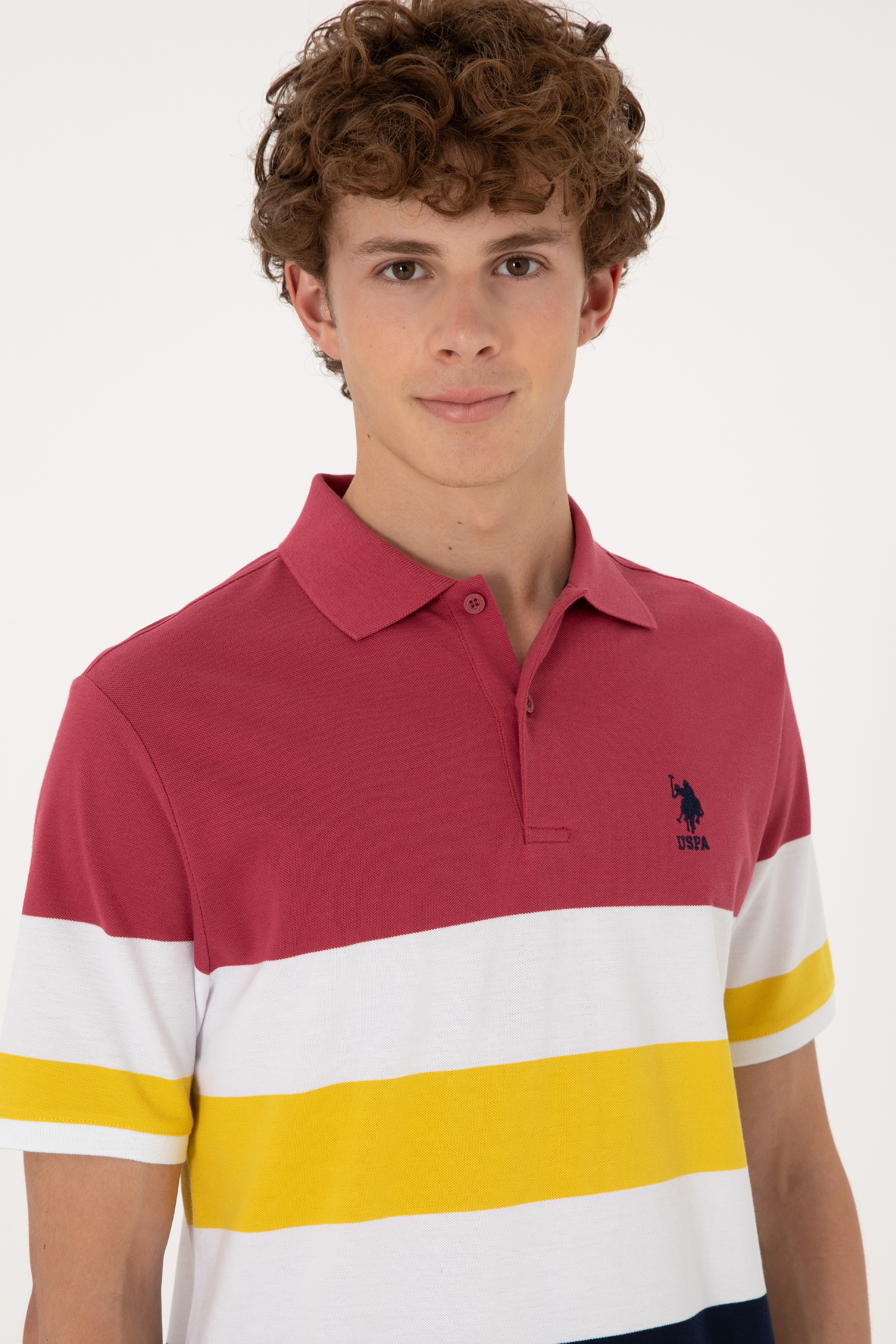 Erkek Regular Fit Polo Yaka Vişne Tişört