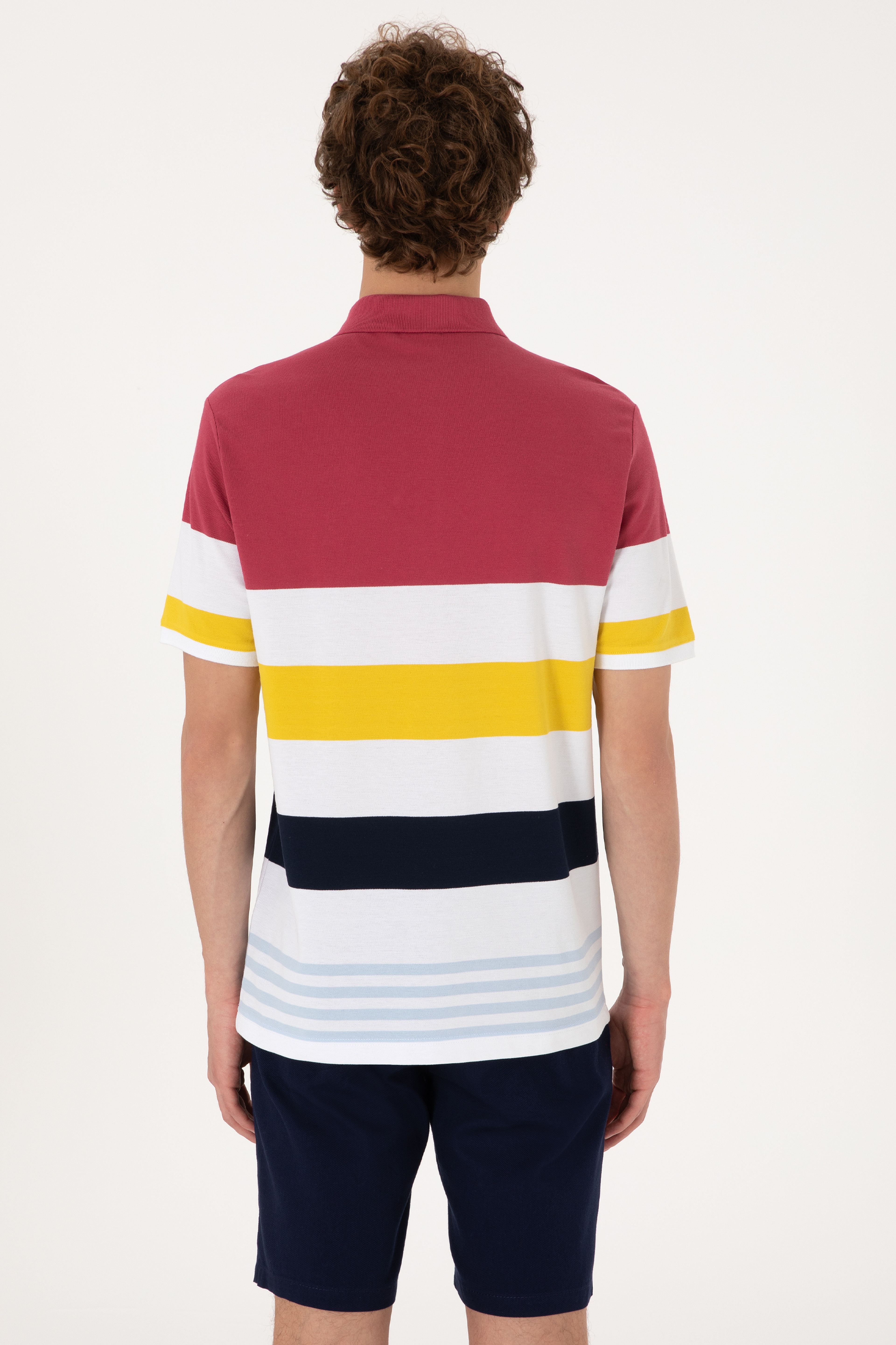 Erkek Regular Fit Polo Yaka Vişne Tişört - Image 5