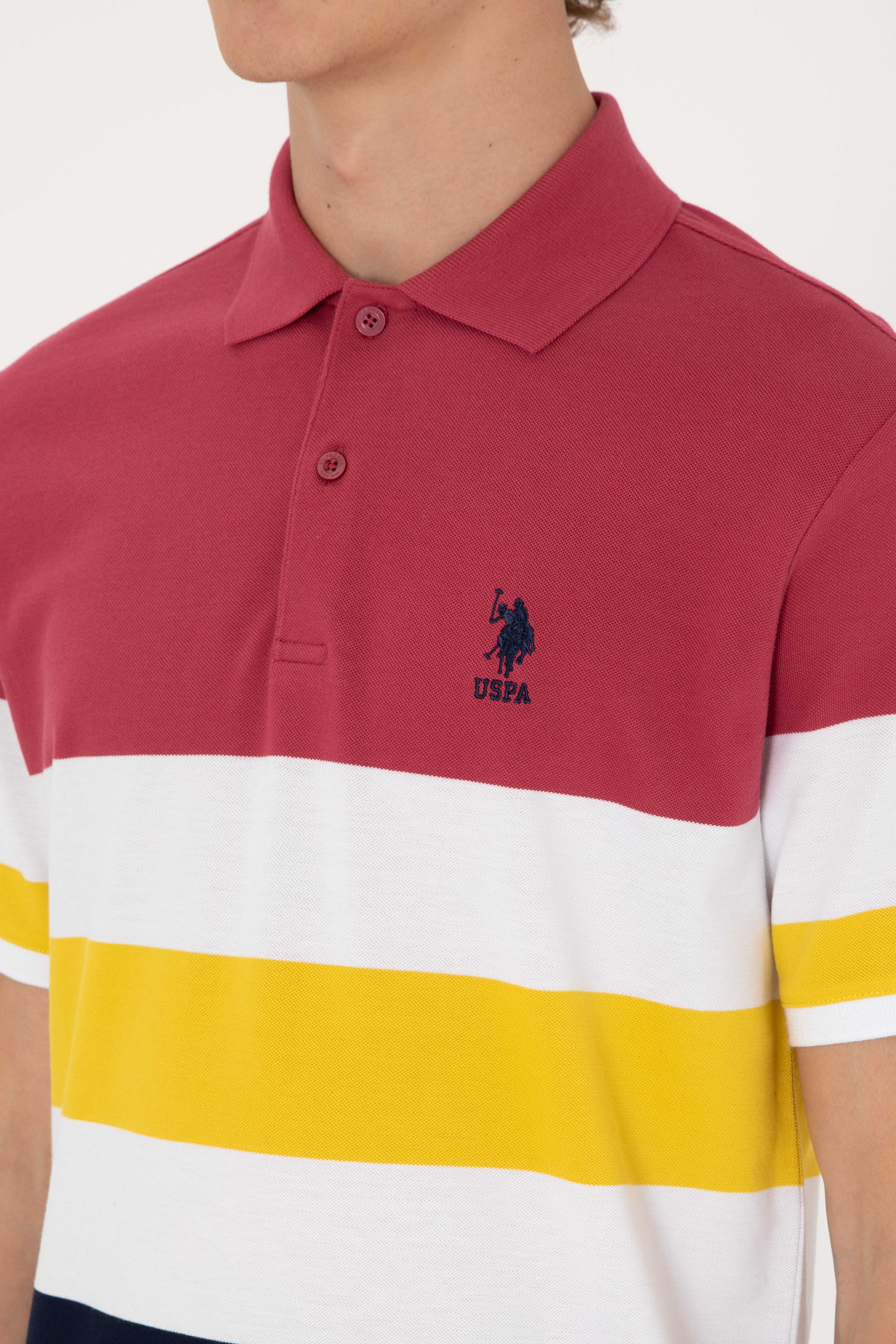 Erkek Regular Fit Polo Yaka Vişne Tişört - Image 7