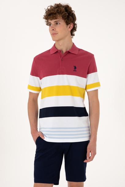 Erkek Regular Fit Polo Yaka Vişne Tişört