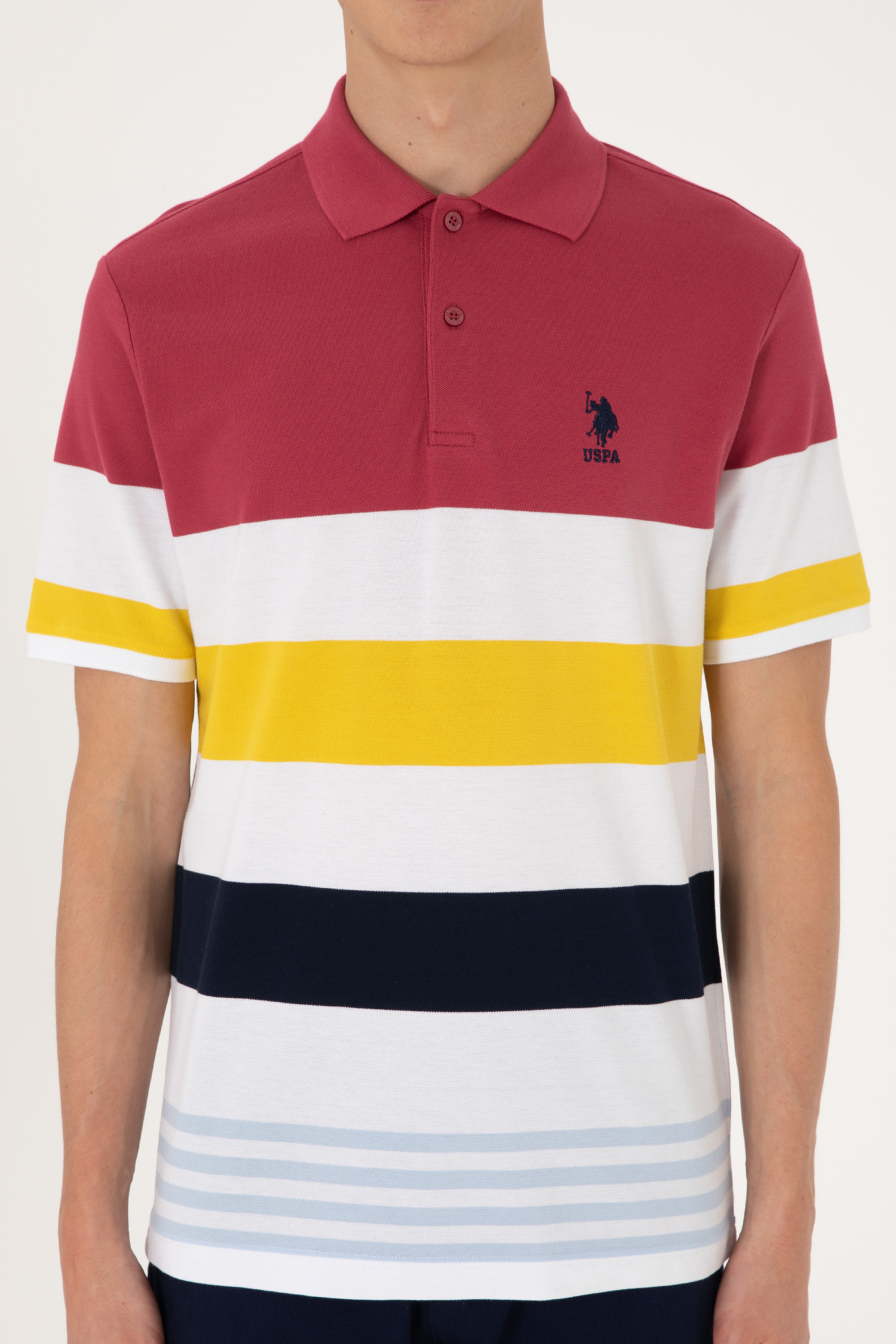 Erkek Regular Fit Polo Yaka Vişne Tişört